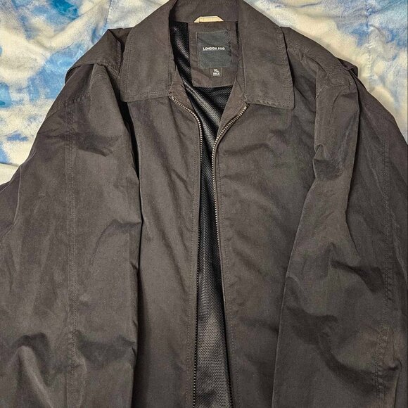 London Fog Mens Black Zipped Pockets Collared Full-Zip Bomber Jacket Size XL - Picture 1 of 9